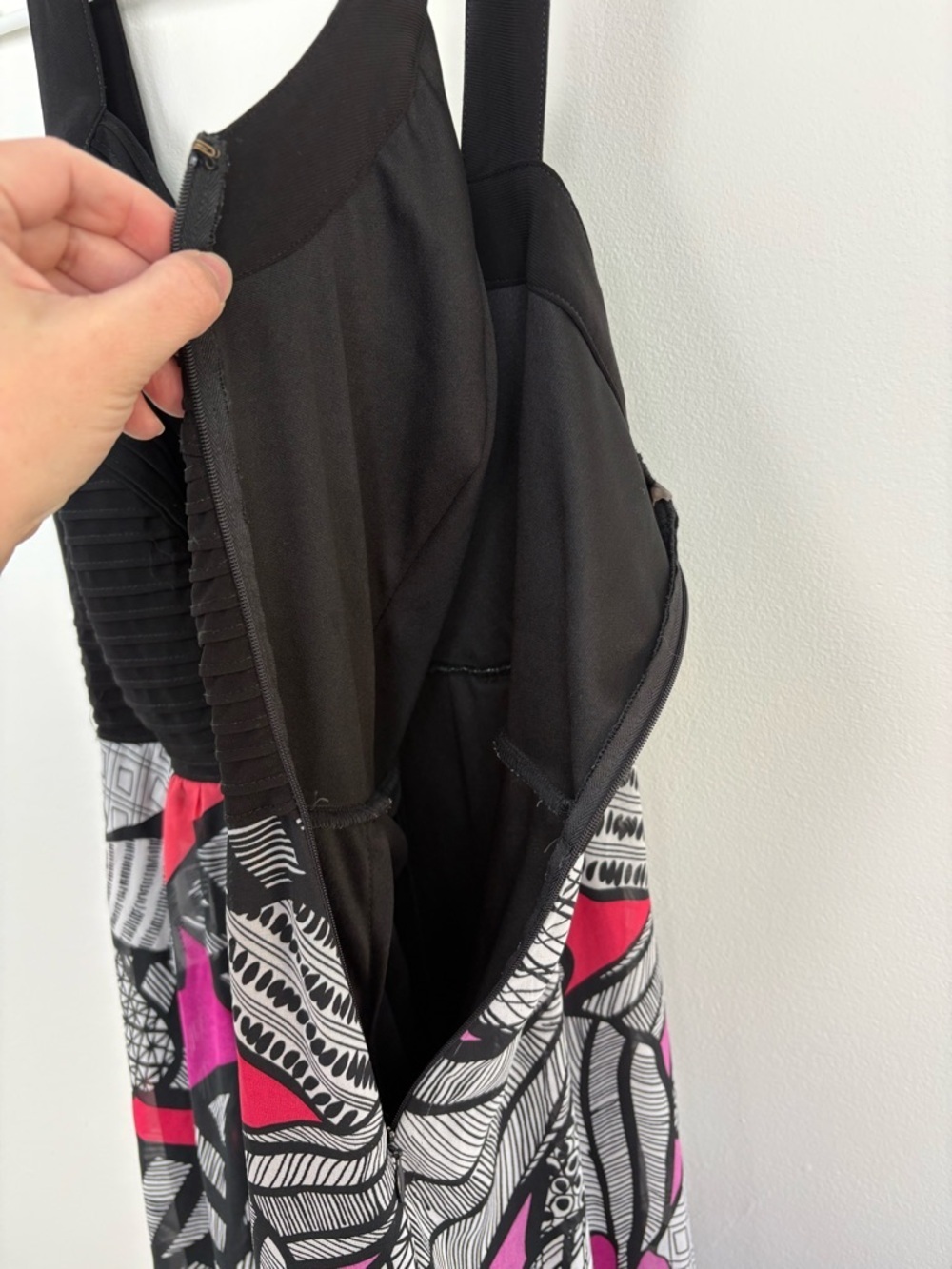 Lane Bryant Black Tank Dress with Pink & White Floral Skirt 14/16 - Picture 4 of 10